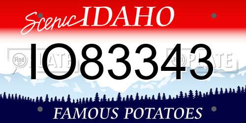 IO83343 Idaho License Plate