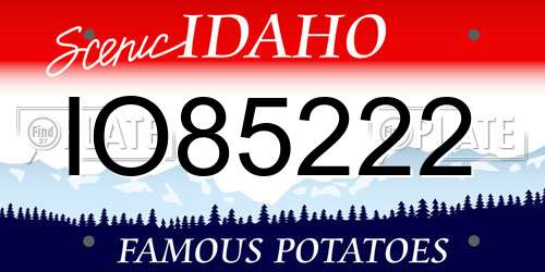 IO85222 Idaho License Plate