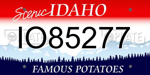 IO85277 Idaho License Plate