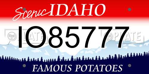 IO85777 Idaho License Plate