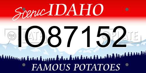 IO87152 Idaho License Plate