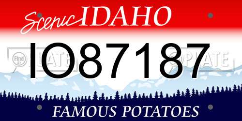 IO87187 Idaho License Plate