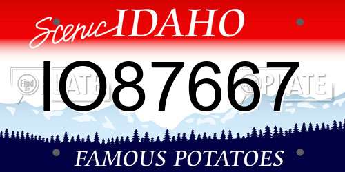 IO87667 Idaho License Plate