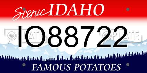 IO88722 Idaho License Plate