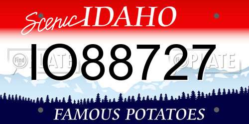 IO88727 Idaho License Plate