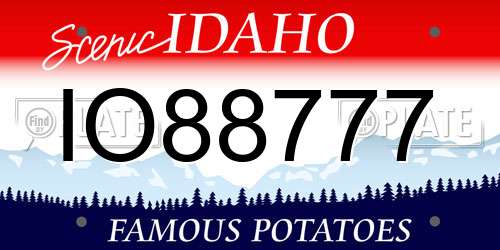 IO88777 Idaho License Plate