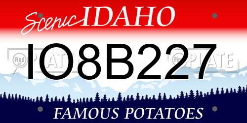IO8B227 Idaho License Plate