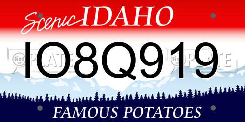 IO8Q919 Idaho License Plate