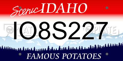 IO8S227 Idaho License Plate