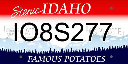 IO8S277 Idaho License Plate