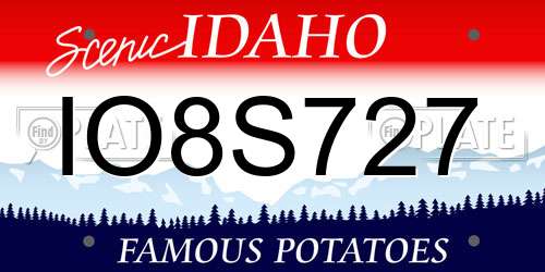 IO8S727 Idaho License Plate