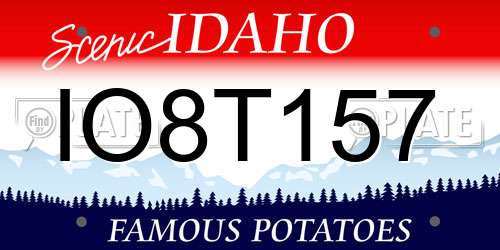 IO8T157 Idaho License Plate