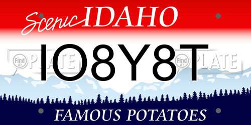 IO8Y8T Idaho License Plate