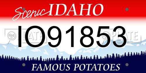 IO91853 Idaho License Plate