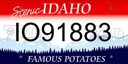 IO91883 Idaho License Plate