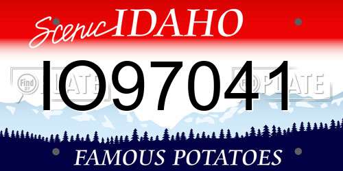 IO97041 Idaho License Plate