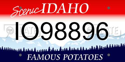 IO98896 Idaho License Plate