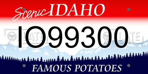 IO99300 Idaho License Plate