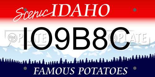 IO9B8C Idaho License Plate