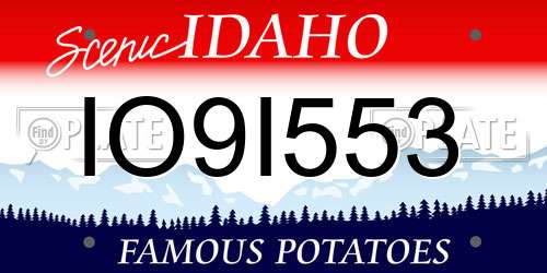IO9I553 Idaho License Plate