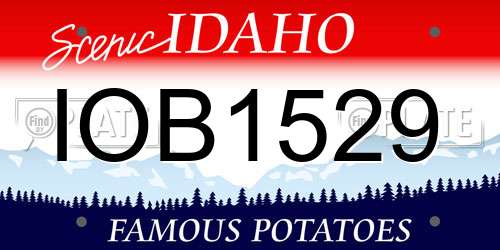 IOB1529 Idaho License Plate