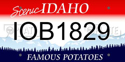IOB1829 Idaho License Plate