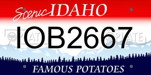 IOB2667 Idaho License Plate