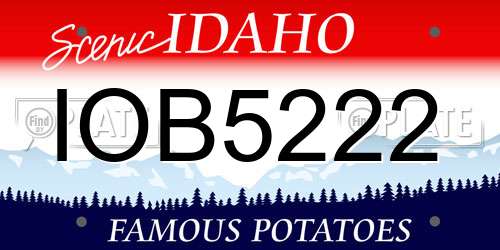 IOB5222 Idaho License Plate