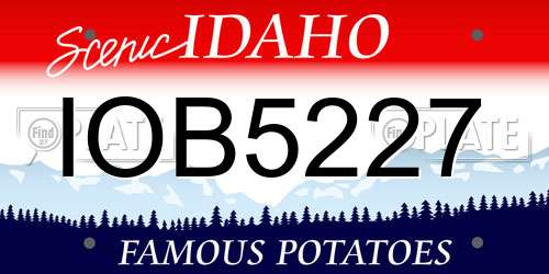 IOB5227 Idaho License Plate