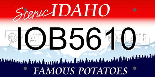 IOB5610 Idaho License Plate