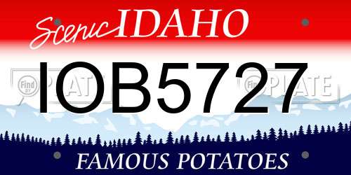 IOB5727 Idaho License Plate