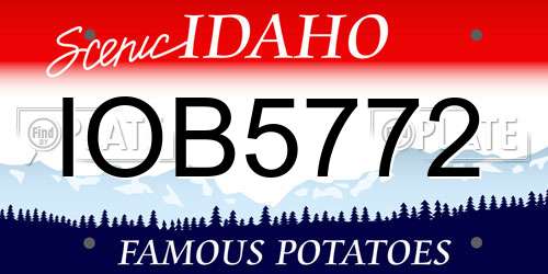 IOB5772 Idaho License Plate