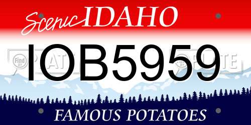 IOB5959 Idaho License Plate