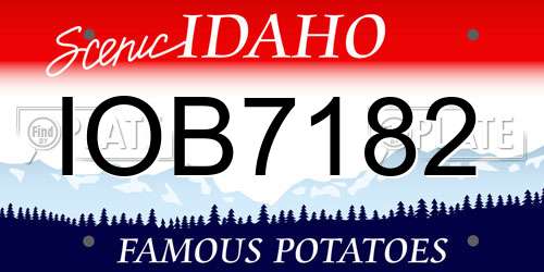 IOB7182 Idaho License Plate
