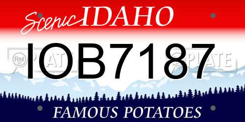 IOB7187 Idaho License Plate