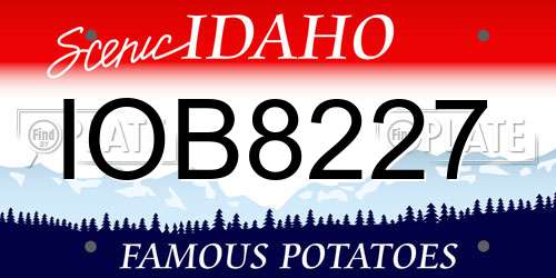 IOB8227 Idaho License Plate
