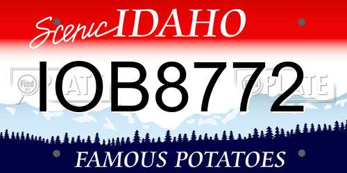 IOB8772 Idaho License Plate