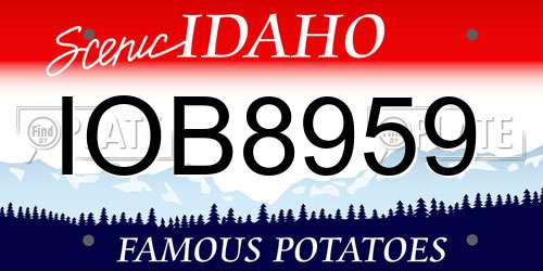 IOB8959 Idaho License Plate