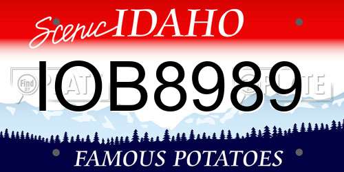 IOB8989 Idaho License Plate