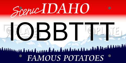 IOBBTTT Idaho License Plate
