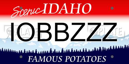 IOBBZZZ Idaho License Plate