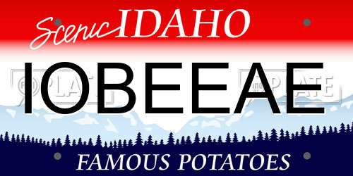 IOBEEAE Idaho License Plate