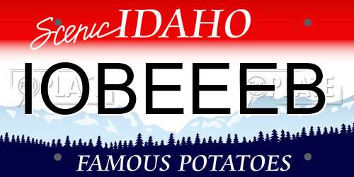 IOBEEEB Idaho License Plate