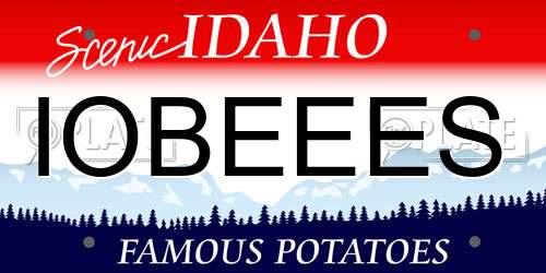IOBEEES Idaho License Plate