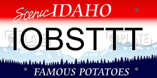 IOBSTTT Idaho License Plate