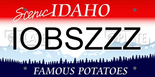 IOBSZZZ Idaho License Plate