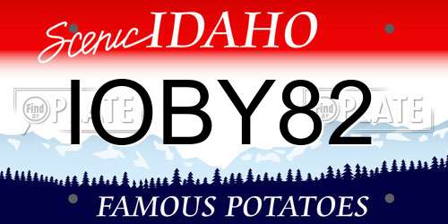 IOBY82 Idaho License Plate