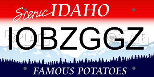 IOBZGGZ Idaho License Plate
