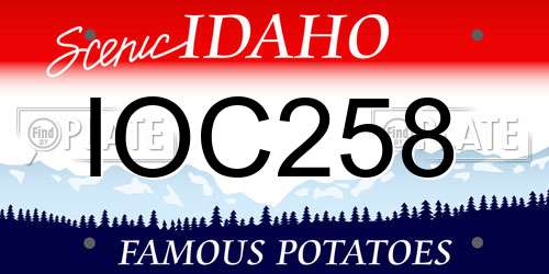 IOC258 Idaho License Plate