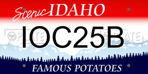 IOC25B Idaho License Plate